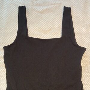 Old Navy black sz S bodysuit square top straps cotton